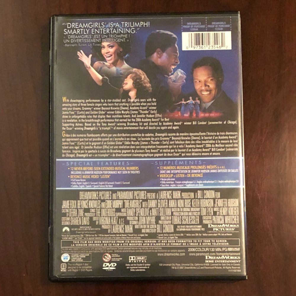 Dreamgirls DVD with Jennifer‎ Hudson, Full Screen - 2006 Release - Picture 3 of 3